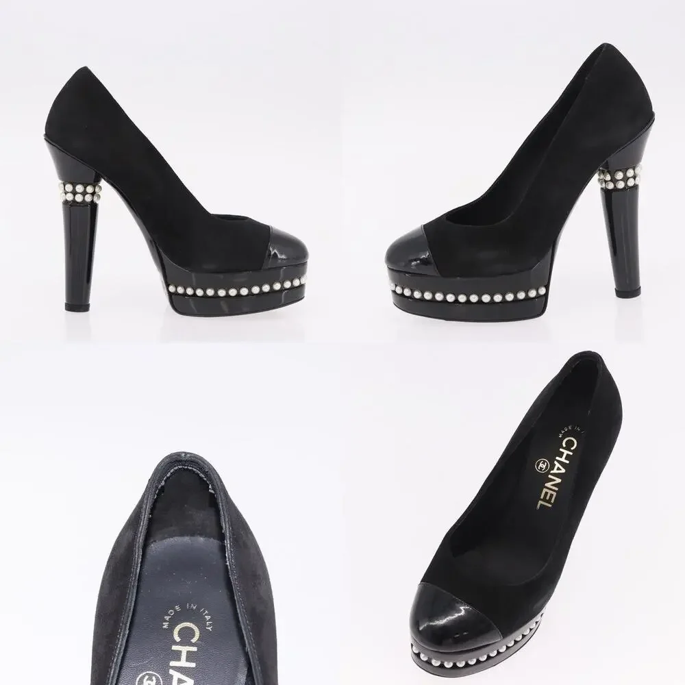 Chanel Pearl Pumps Black